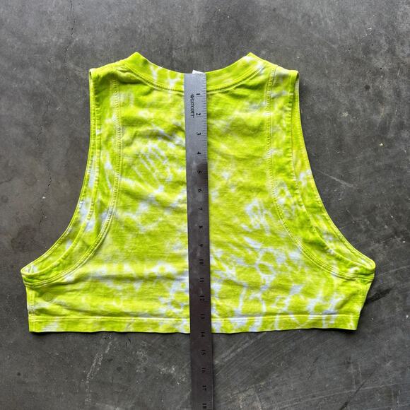 Lululemon All Yours Cropped Cotton Tank Top Women's 4 Marmoleado Tie Dye Yellow - Picture 7 of 8